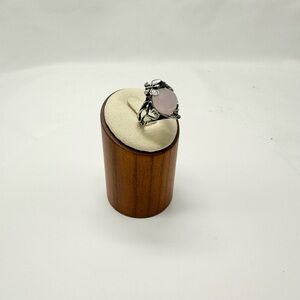 Sterling Silver Pink Quartz Ring Size 6 1/2